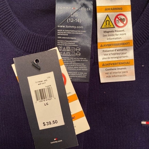 Tommy Hilfiger blue sweater size Large - Picture 2 of 2